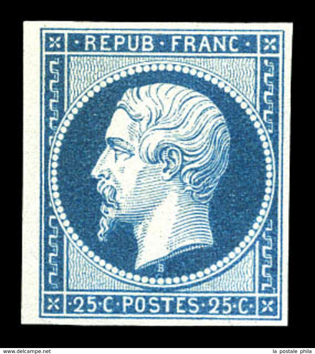 (*) N°10c, 25c Bleu-vert. TTB (signé Scheller/certificats)  Qualité: (*)  Cote: 1600 Euros - 1852 Luigi-Napoleone
