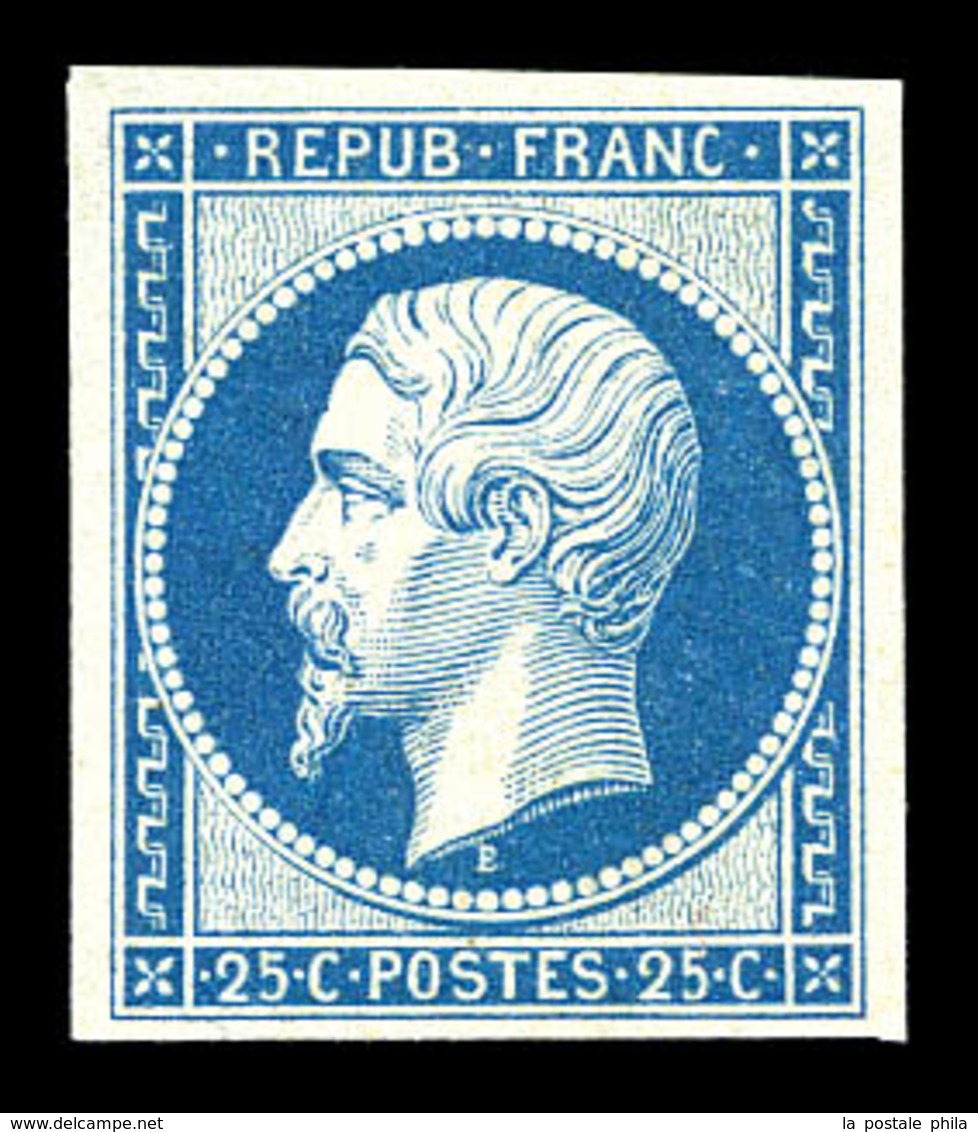 ** N°10c, 25c Bleu, Impression De 1862, FRAÎCHEUR POSTALE, SUP (certificat)  Qualité: ** - 1852 Louis-Napoleon