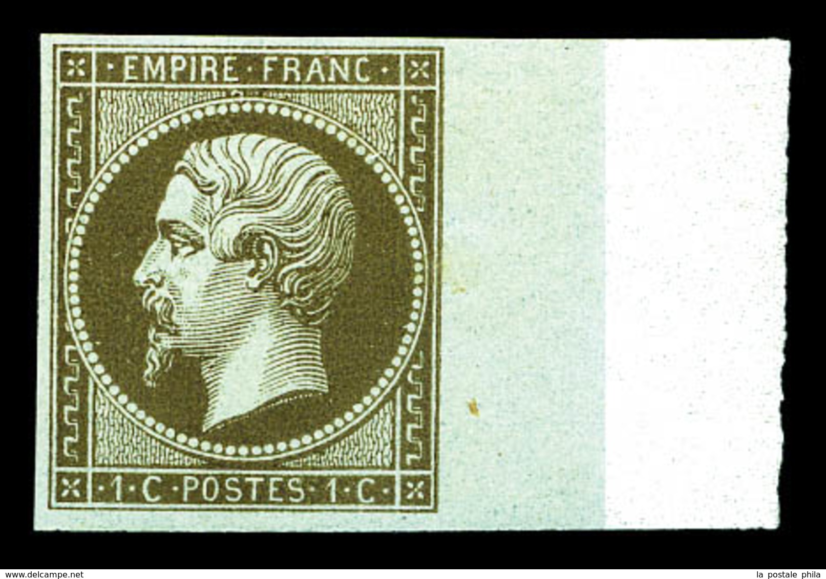 ** N°11c, 1c Mordoré, Bdf Latéral, Fraîcheur Postale. SUP (signé/certificat)  Qualité: ** - 1853-1860 Napoléon III.