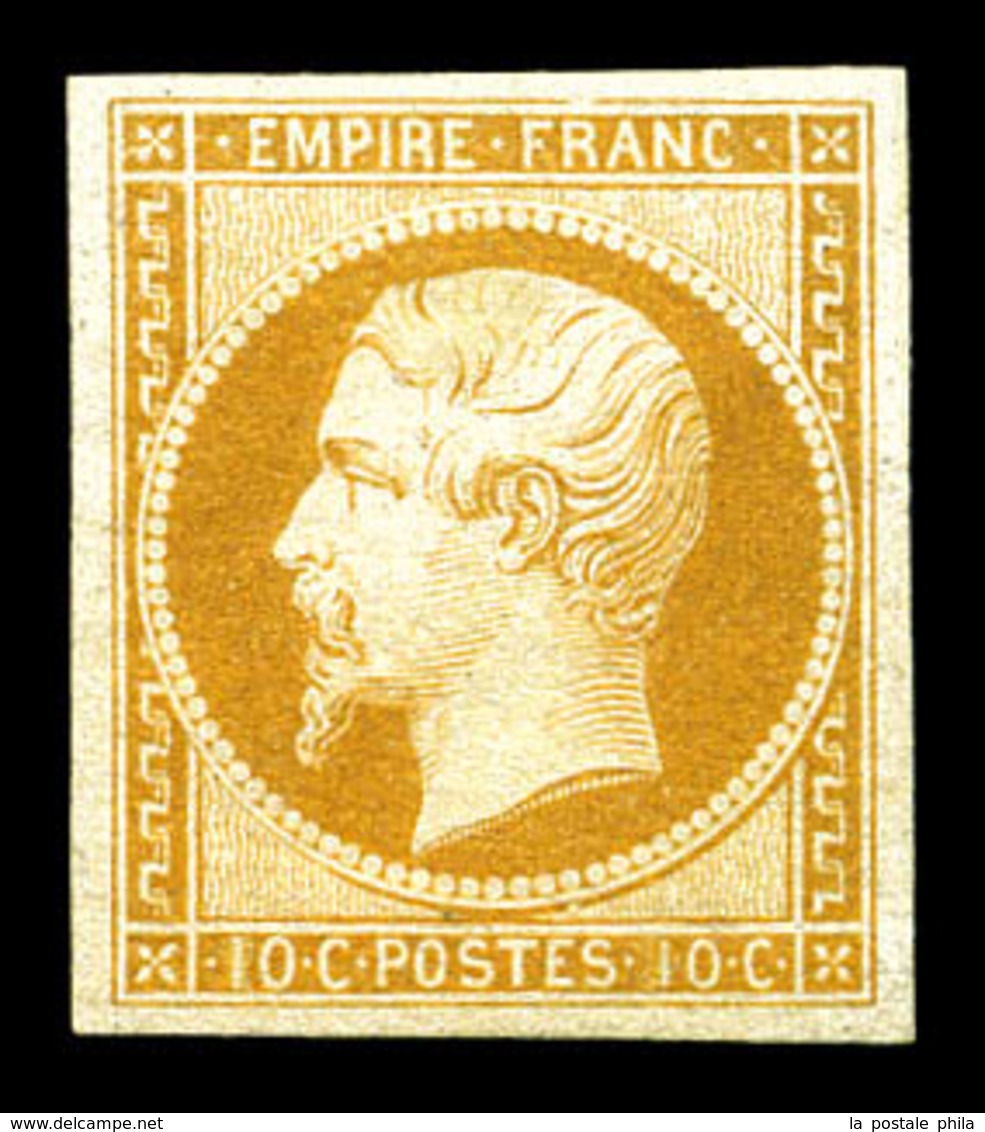 ** N°13A, 10c Bistre Type I, Frais. SUP (signé Brun/certificats)  Qualité: ** - 1853-1860 Napoléon III.