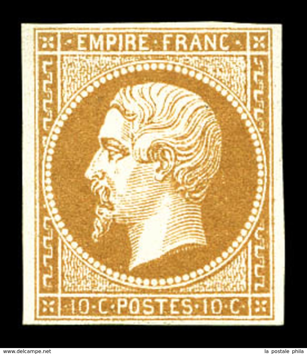 ** N°13B, 10c Brun-clair Type II, Fraîcheur Postale. SUP (certificat)  Qualité: ** - 1853-1860 Napoleone III