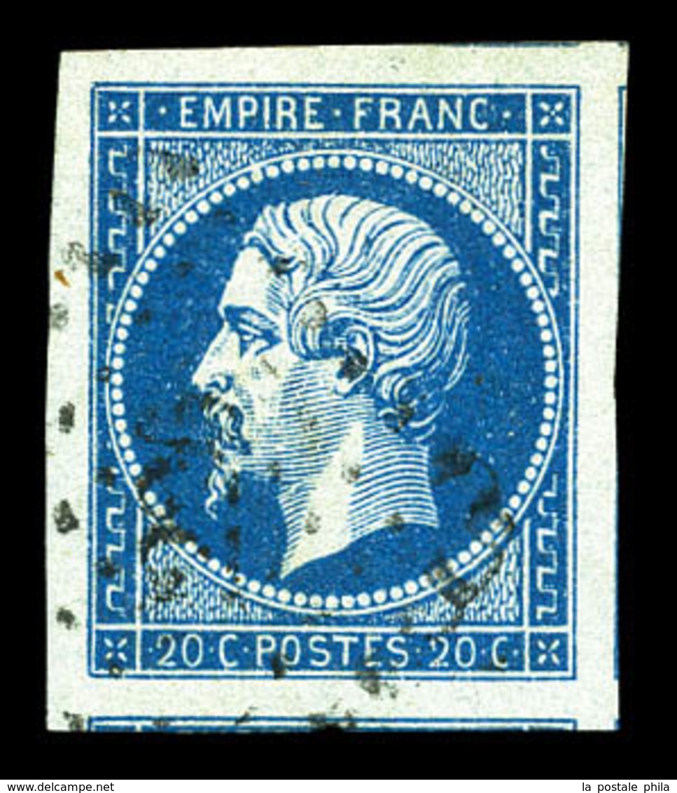 O N°14Ad, 20c Bleu Sur Vert Type I, Très Grandes Marges, Pièce Choisie. SUP (signé Scheller/certificat)  Qualité: O - 1853-1860 Napoléon III