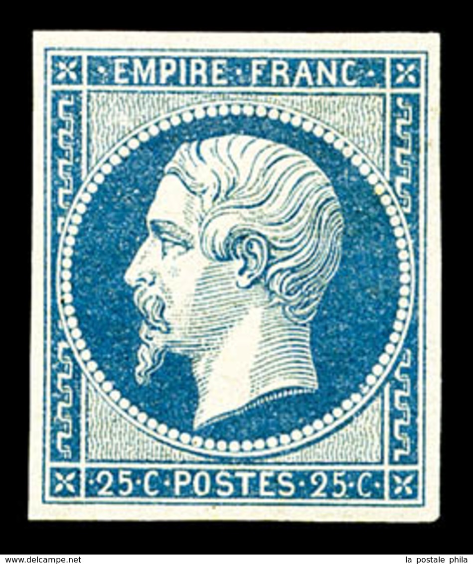 ** N°15, 25c Bleu, R.R. SUP (signé Bernichon/certificat)  Qualité: ** - 1853-1860 Napoléon III