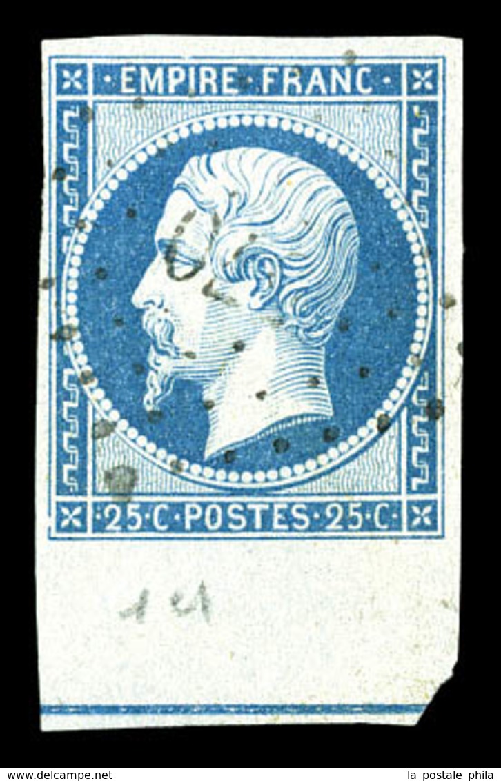 O N°15b, 25c Bleu, Bord De Feuille Avec Filet D'encadrement. SUP. R. (certificats)  Qualité: O  Cote: 2800 Euros - 1853-1860 Napoleone III