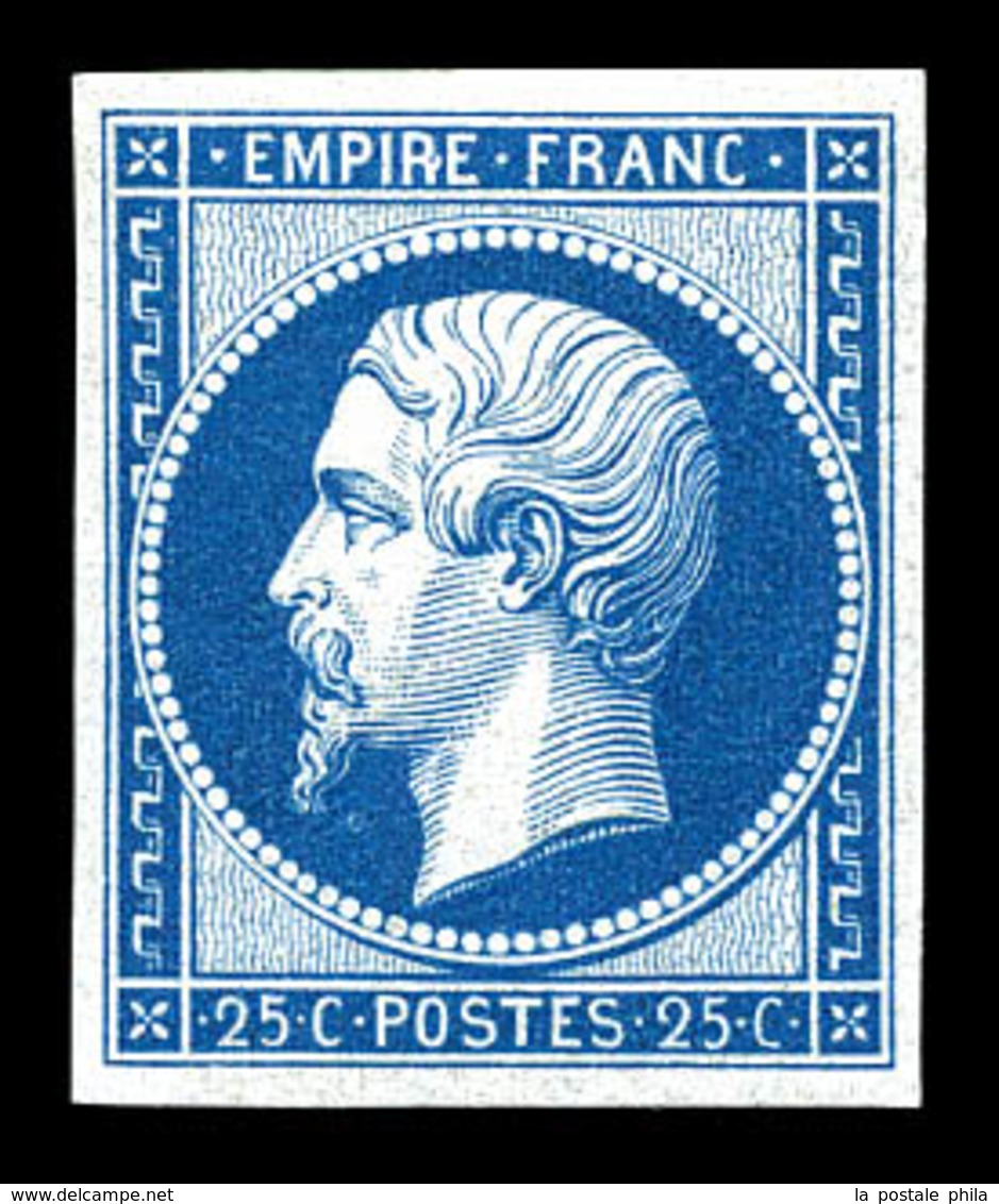 ** N°15c, 25c Bleu, Impression De 1862, FRAÎCHEUR POSTALE, SUP (certificat)  Qualité: ** - 1853-1860 Napoléon III
