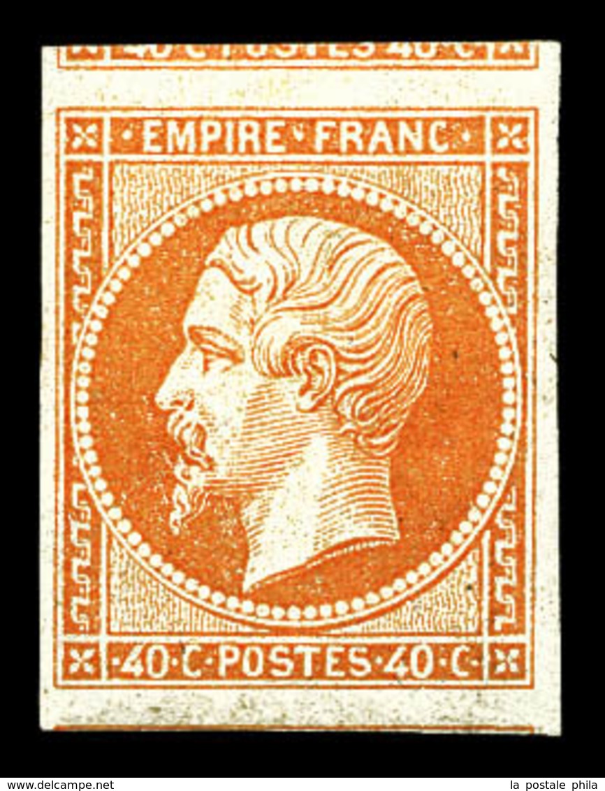 ** N°16, 40c Jaune-orange, Grandes Marges Avec Voisins, Fraîcheur Postale. SUPERBE. R. (signé Calves/Brun/certificats)   - 1853-1860 Napoléon III.
