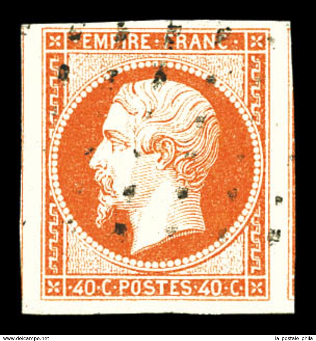 O N°16, 40c Orange Obl Gros Points, Grandes Marges, Pièce Choisie. SUP  Qualité: O - 1853-1860 Napoleone III