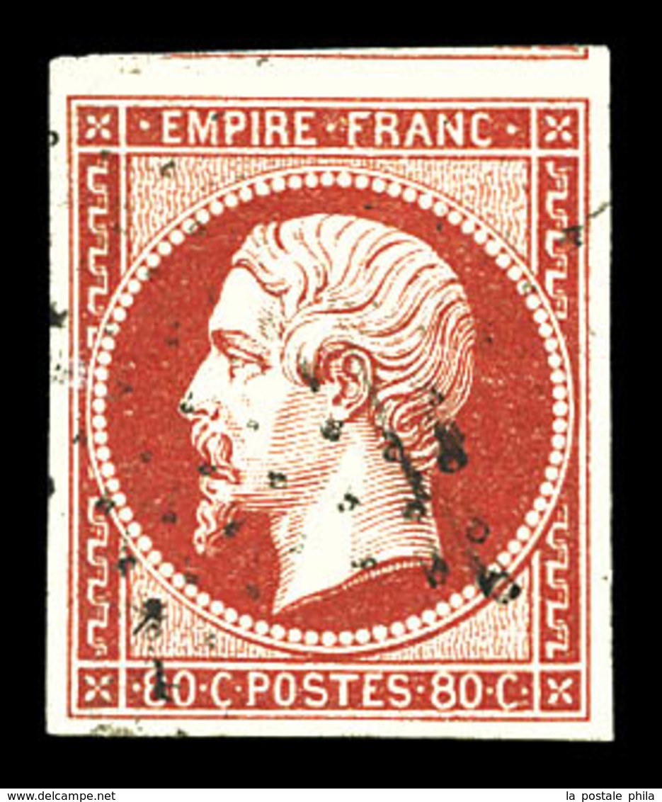 O N°17Ad, 80c Vermillonné. TB (signé Calves/certificat)  Qualité: O  Cote: 620 Euros - 1853-1860 Napoléon III