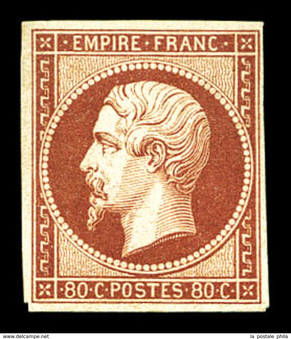 (*) N°17Ae, 80c Empire, Tirage Des Arts Et Métiers, Tirage 300 Exemplaires. SUPERBE (certificat)  Qualité: (*)  Cote: 24 - 1853-1860 Napoleon III