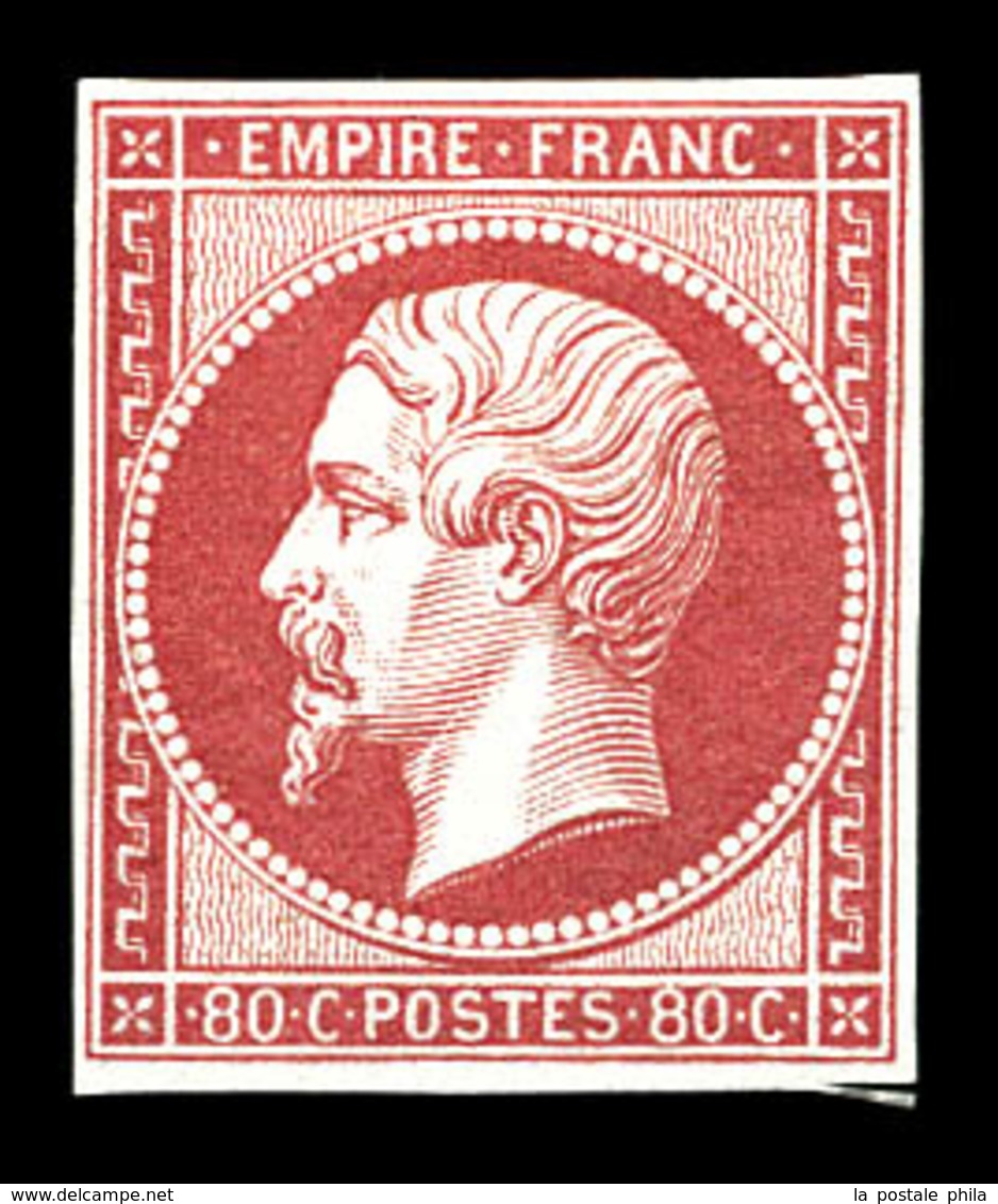 ** N°17B, 80c Rose, Fraîcheur Postale. SUPERBE. R.R. (certificat)  Qualité: ** - 1853-1860 Napoléon III.