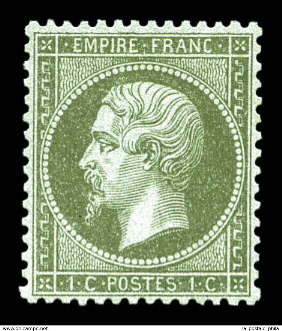 ** N°19, 1c Olive, Très Bon Centrage, Fraîcheur Postale. SUP (signé Brun/certificat)  Qualité: ** - 1862 Napoleone III