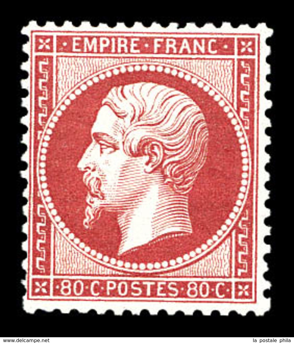 ** N°24, 80c Rose, Fraîcheur Postale, SUP (certificats)  Qualité: ** - 1862 Napoleon III