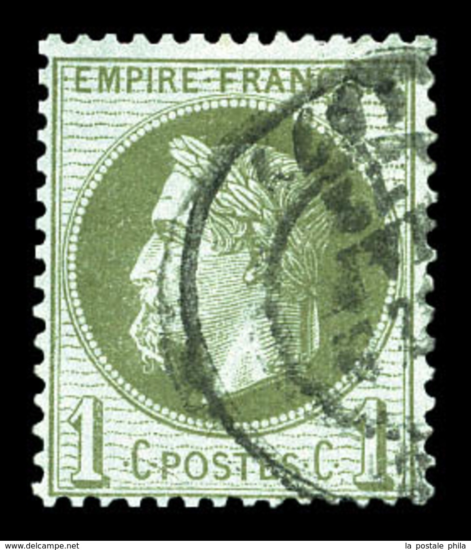 O N°25b, 1c Vert Bronze, Variété 'A LA CIGARETTE'. TTB. R. (certificat)  Qualité: O  Cote: 1450 Euros - 1863-1870 Napoléon III Lauré