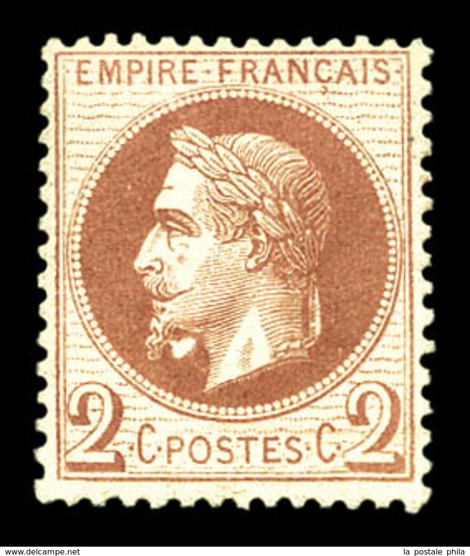 * N°26e, 2c Rouge-brun: Boule Sous Le Cou (case 143). SUP. R. (certificats)  Qualité: *  Cote: 2400 Euros - 1863-1870 Napoléon III Lauré