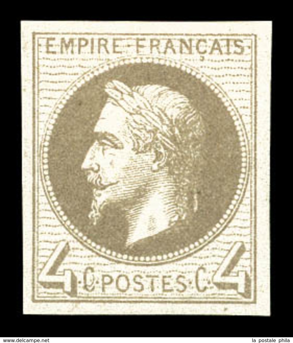 ** N°27Be, Rothschild, 4c Gris Non Dentelé, Fraîcheur Postale. SUP (certificat)  Qualité: ** - 1863-1870 Napoleon III With Laurels