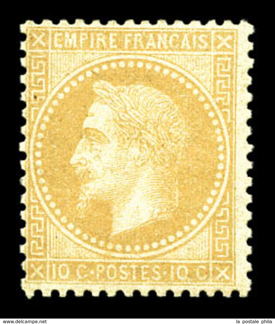 ** N°28B, 10c Bistre Pâle Type II. TB (certificats)  Qualité: ** - 1863-1870 Napoleone III Con Gli Allori