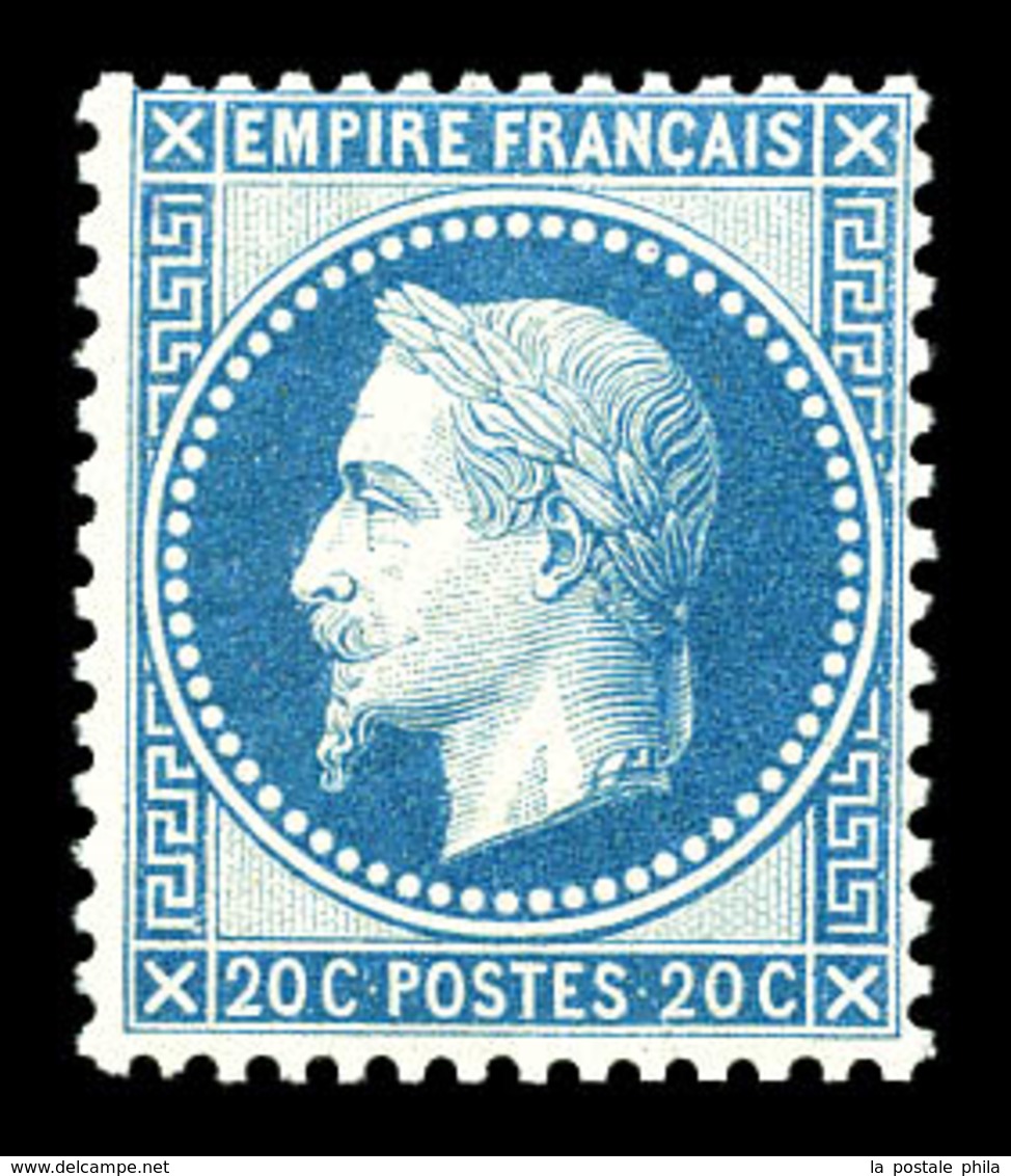 ** N°29A, 20c Bleu Type I, Fraîcheur Postale. SUP (signé Calves/certificat)  Qualité: ** - 1863-1870 Napoléon III Lauré