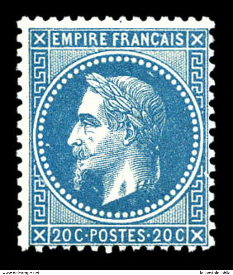 ** N°29B, 20c Bleu Type II. TTB (certificat)  Qualité: ** - 1863-1870 Napoleon III Gelauwerd