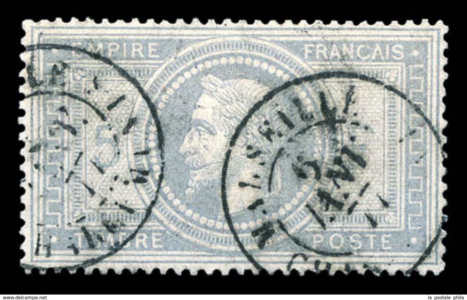 O N°33, 5F Violet-gris, Càd De Marseille Du 6 Janvier 1877, Très Bon Centrage. Pièce Choisie. SUP (signé Calves/certific - 1863-1870 Napoléon III Lauré