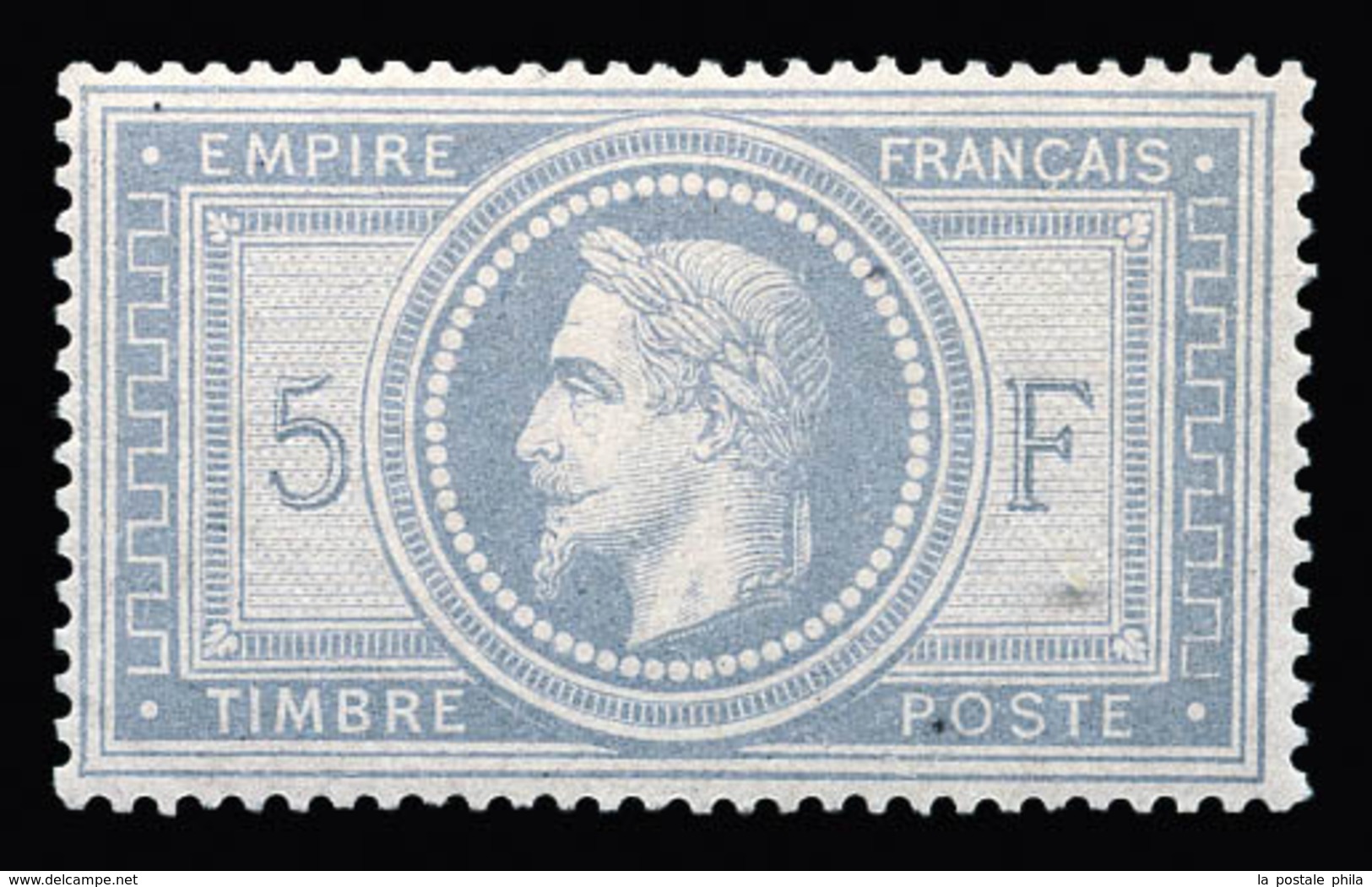 * N°33a, Empire, 5F Gris-bleu, Quasi **, Fraîcheur Postale. SUP (signé/certificats)  Qualité: *  Cote: 10000 Euros - 1863-1870 Napoléon III. Laure