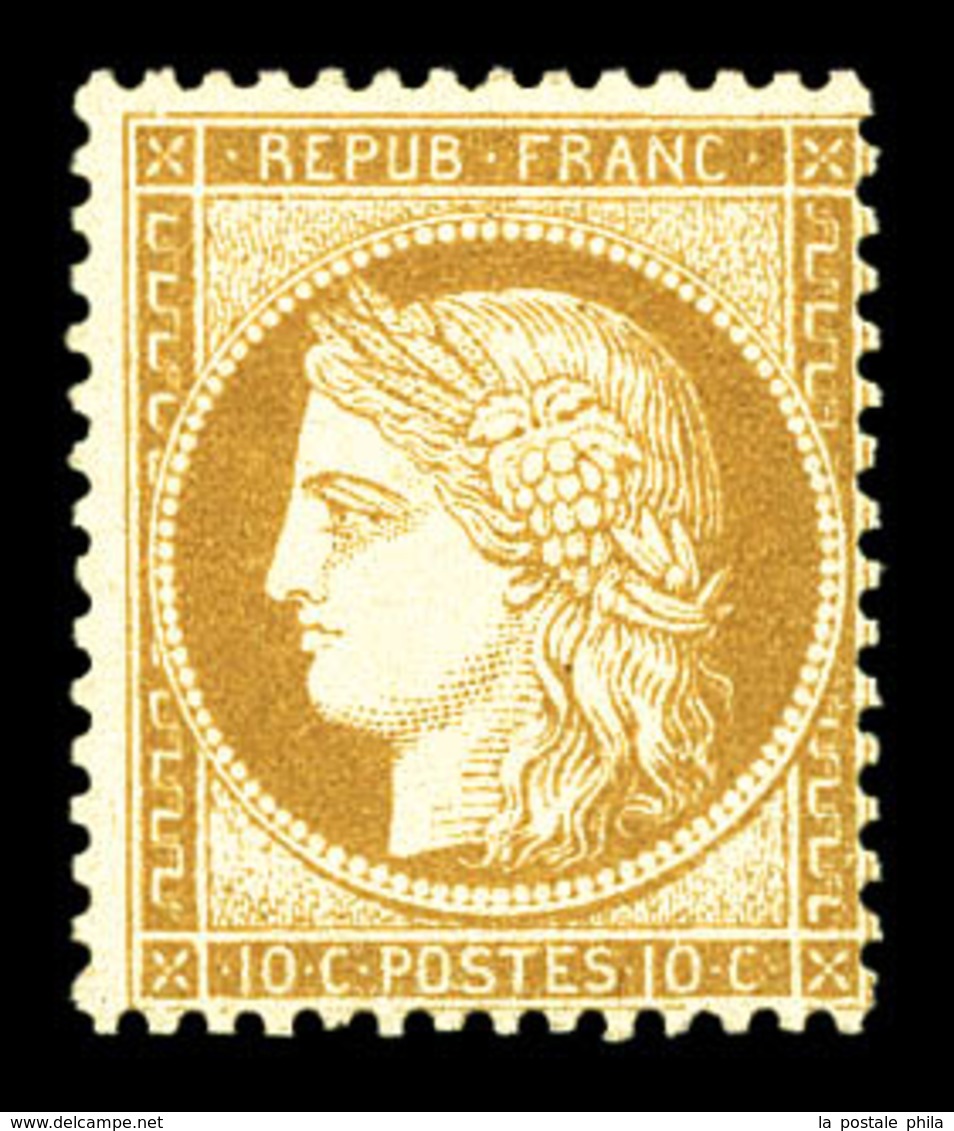 ** N°36, 10c Bistre-jaune, TTB (signé Brun/Calves/certificat)  Qualité: ** - 1870 Beleg Van Parijs