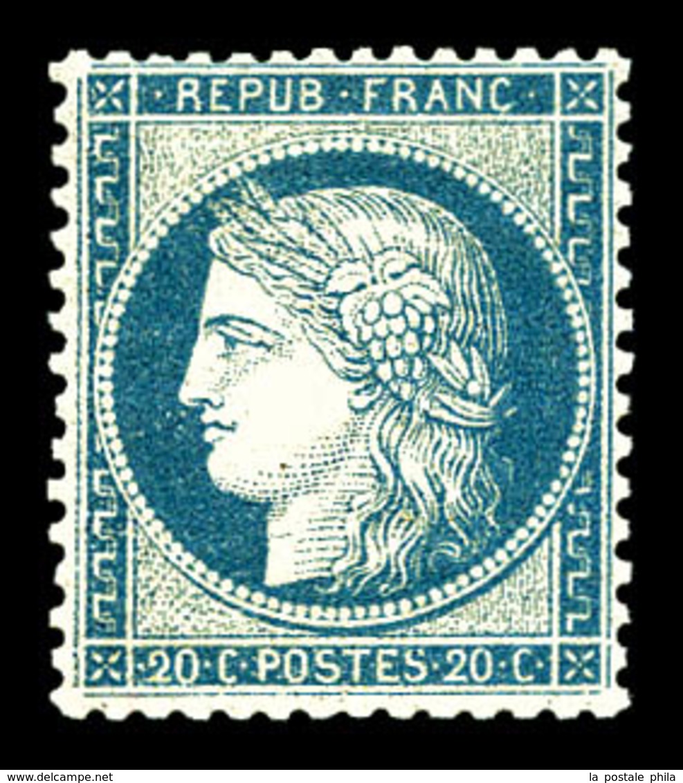 ** N°37a, 20c Bleu Foncé, Fraîcheur Postale. TTB (certificats)  Qualité: ** - 1870 Siège De Paris