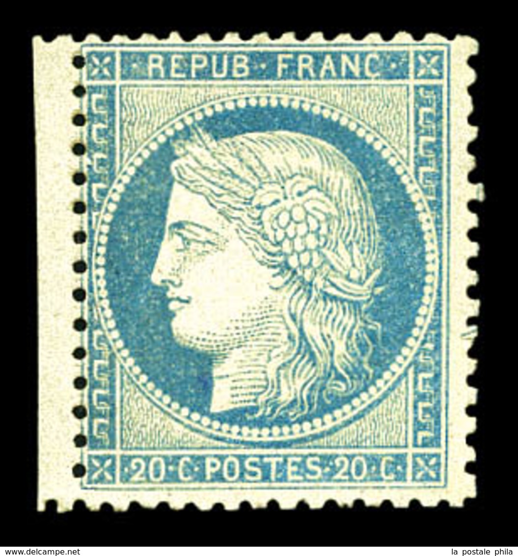 ** N°37b, 20c Bleu Sur Jaunâtre, Tirage De La 'commune', Bdf. SUP (certificats)  Qualité: ** - 1870 Beleg Van Parijs