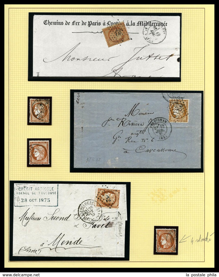 O Collection Composée De 8 Ex Obl Du 10c Bistre (dont 2 Ex Sur Lettre), 15 Ex Du 20c Bleu (dont 5 Lettres Et Variétés), - 1870 Belagerung Von Paris