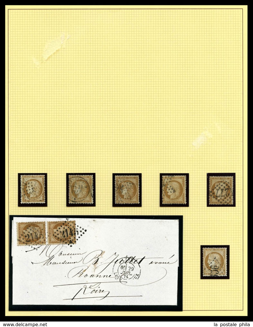 O Collection Composée De 8 Ex Obl Du 10c Bistre (dont 2 Ex Sur Lettre), 15 Ex Du 20c Bleu (dont 5 Lettres Et Variétés), - 1870 Siège De Paris