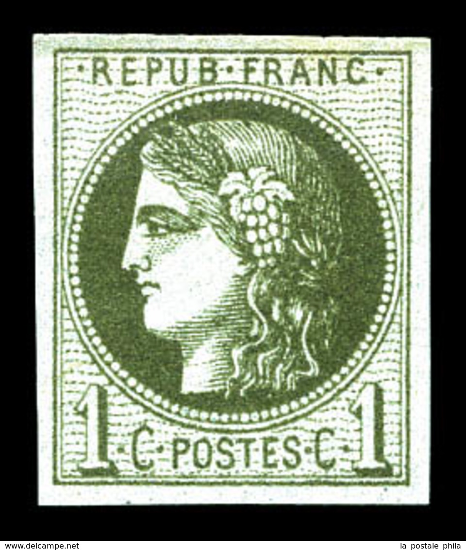 ** N°39Ab, 1c Olive Foncé Rep 1. SUP (signé Calves/certificat)  Qualité: ** - 1870 Ausgabe Bordeaux