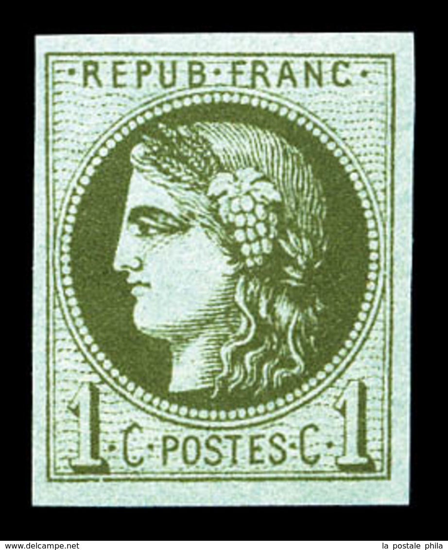 ** N°39Cb, 1c Olive-foncé, Fraîcheur Postale. TTB  Qualité: ** - 1870 Emission De Bordeaux