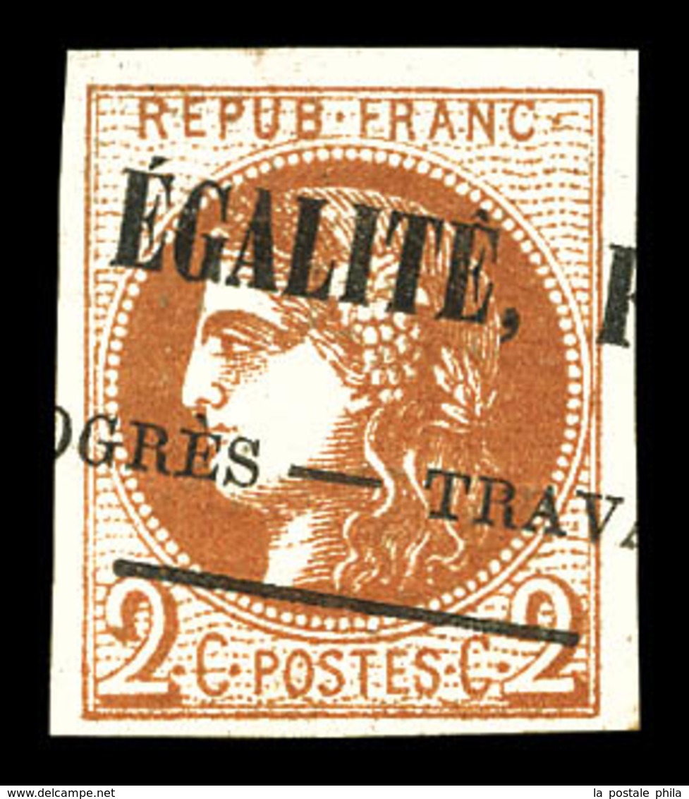 O N°40B, 2c Brun-rouge Obl Typographique Des Journaux. SUP (signé)  Qualité: O  Cote: 400 Euros - 1870 Ausgabe Bordeaux