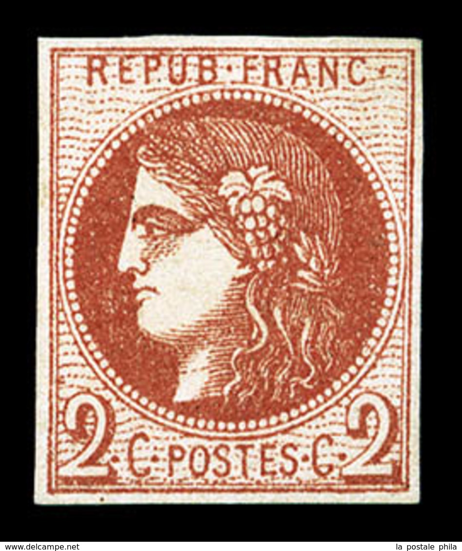 (*) N°40Ba, 2c Rouge-brique Clair Report 2, TB (signé Calves/certificat)  Qualité: (*) - 1870 Ausgabe Bordeaux