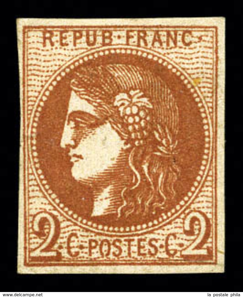 * N°40Bd, 2c Brun-rouge Foncé Rep 2. TB  Qualité: *  Cote: 450 Euros - 1870 Ausgabe Bordeaux