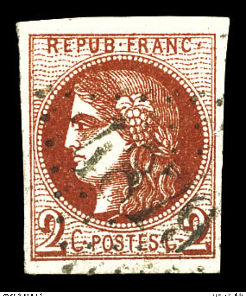 O N°40Bf, 2c Rouge-brique Foncé, Obl GC '4879'. Superbe Nuance. TTB (certificat)  Qualité: O  Cote: 1600 Euros - 1870 Bordeaux Printing