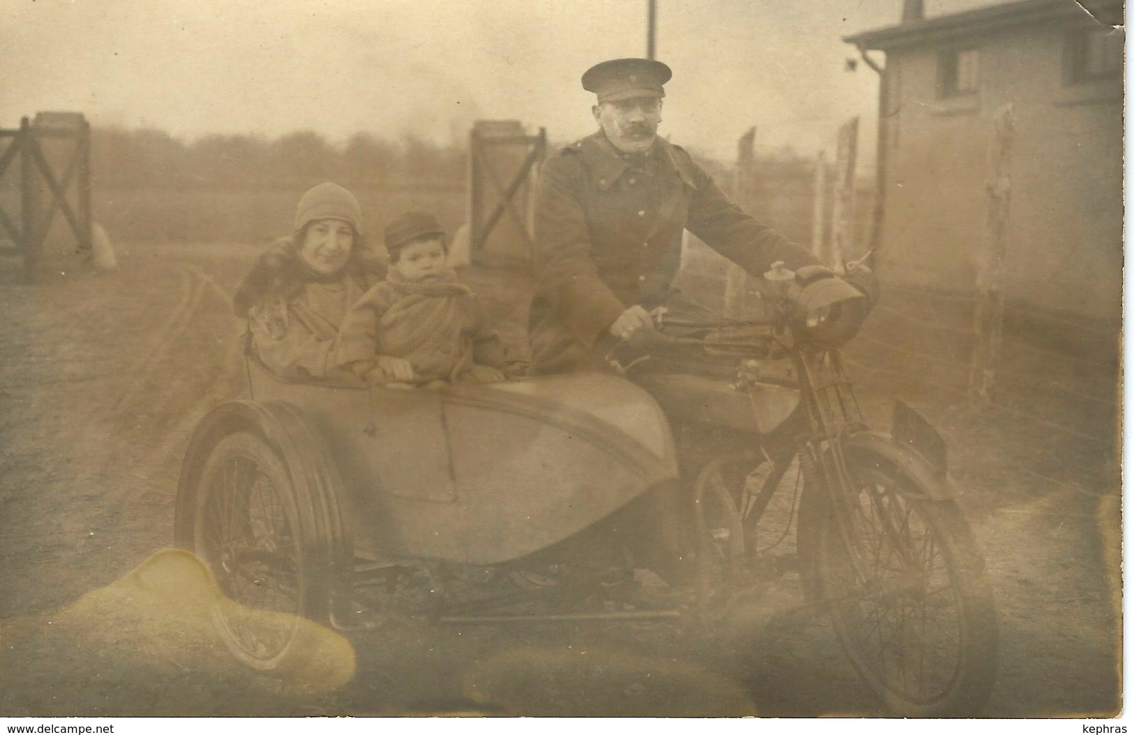 SUPERBE Carte Photo - MOTO + SIDE CAR - Motorbikes