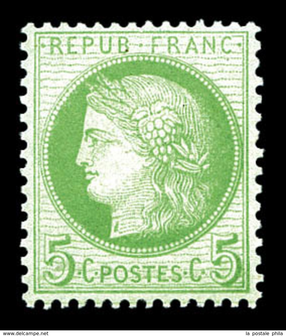 ** N°53a, 5c Vert Sur Blanc, Fraîcheur Postale, SUP (certificat)  Qualité: ** - 1871-1875 Ceres