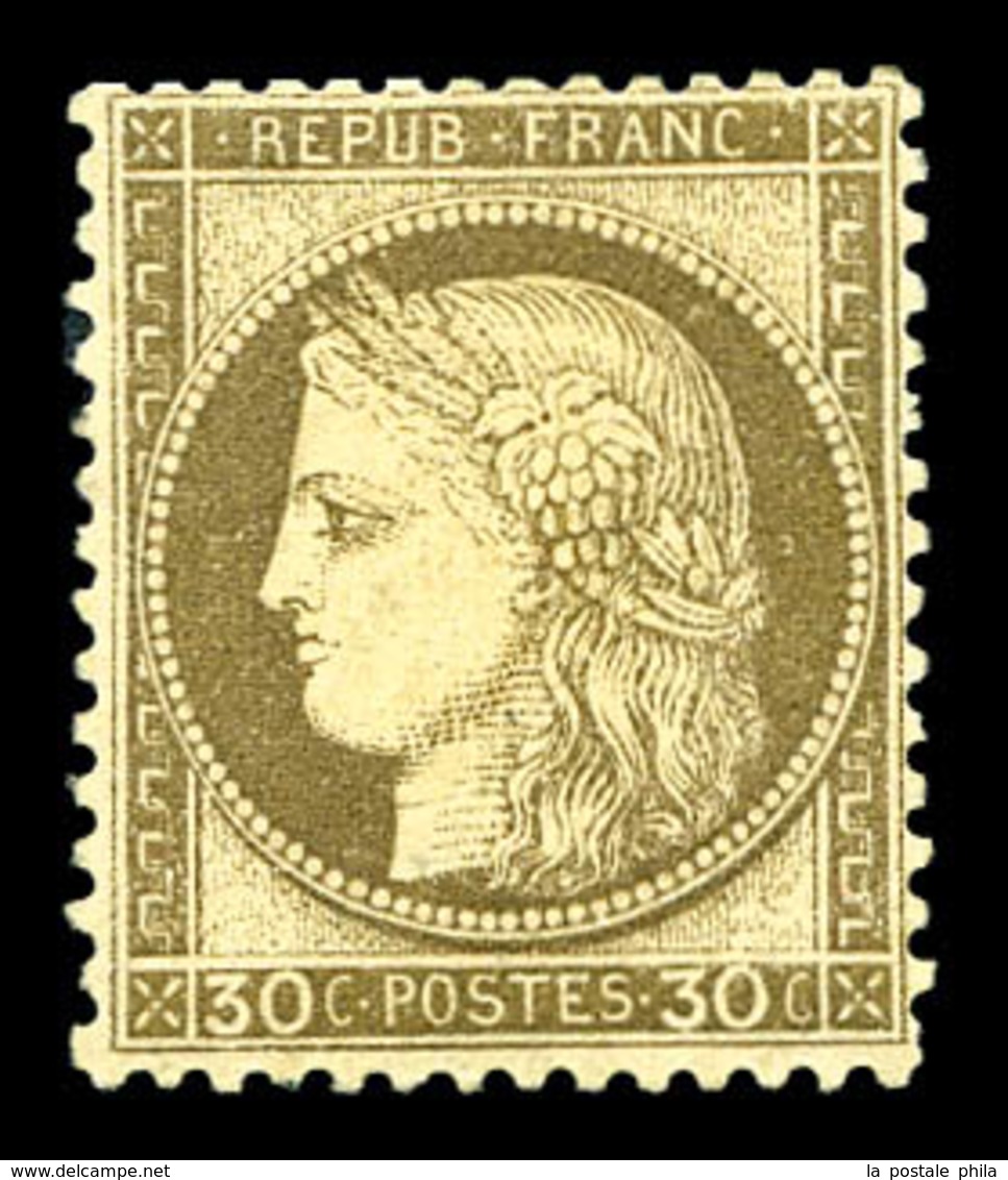 * N°56, 30c Brun, Forte Charnière. TB (signé Brun/certificat)  Qualité: *  Cote: 1100 Euros - 1871-1875 Ceres