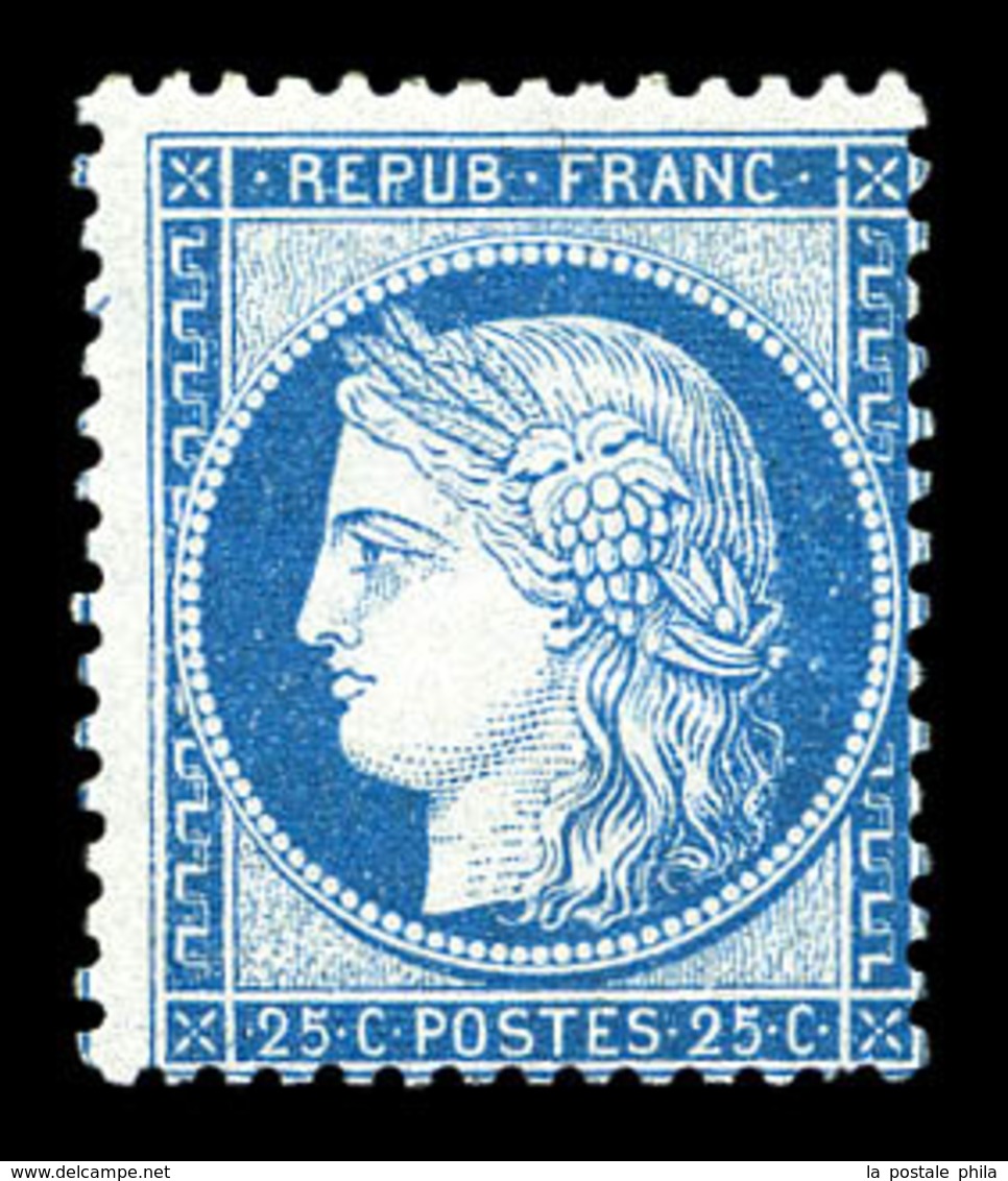 ** N°60B, 25c Bleu Type II, Fraîcheur Postale. SUPERBE. R.R. (signé/certificat)  Qualité: ** - 1871-1875 Ceres