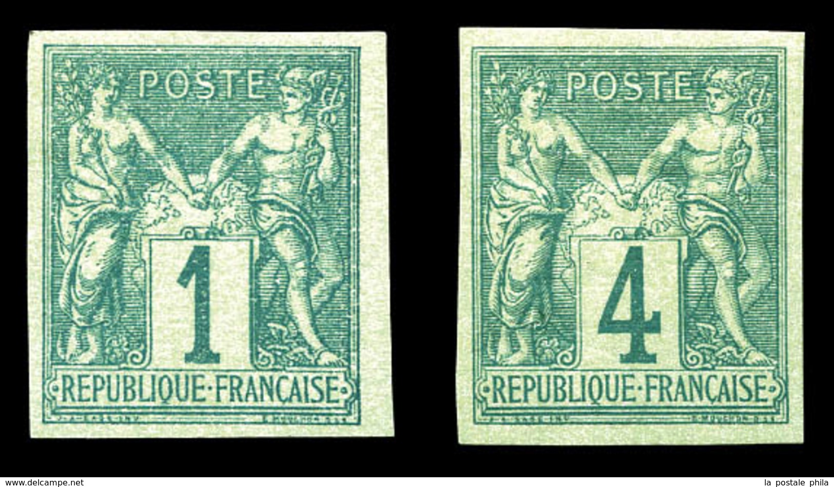 * N° 61a Et 63a, Les 2 Valeurs Non Dentelées. TB  Qualité: *  Cote: 395 Euros - 1876-1878 Sage (Tipo I)