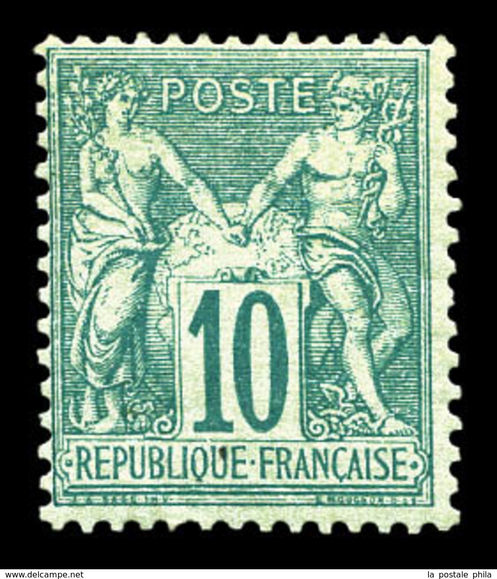 * N°65, 10c Vert Type I, TB (signé Scheller/certificat)  Qualité: *  Cote: 1200 Euros - 1876-1878 Sage (Tipo I)