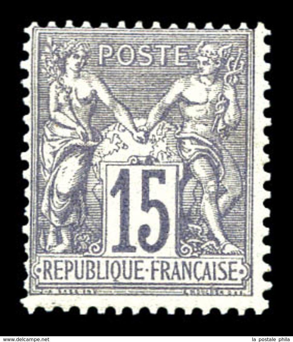 * N°66, 15 Gris Type I, Frais. TB (certificat)  Qualité: *  Cote: 1400 Euros - 1876-1878 Sage (Tipo I)