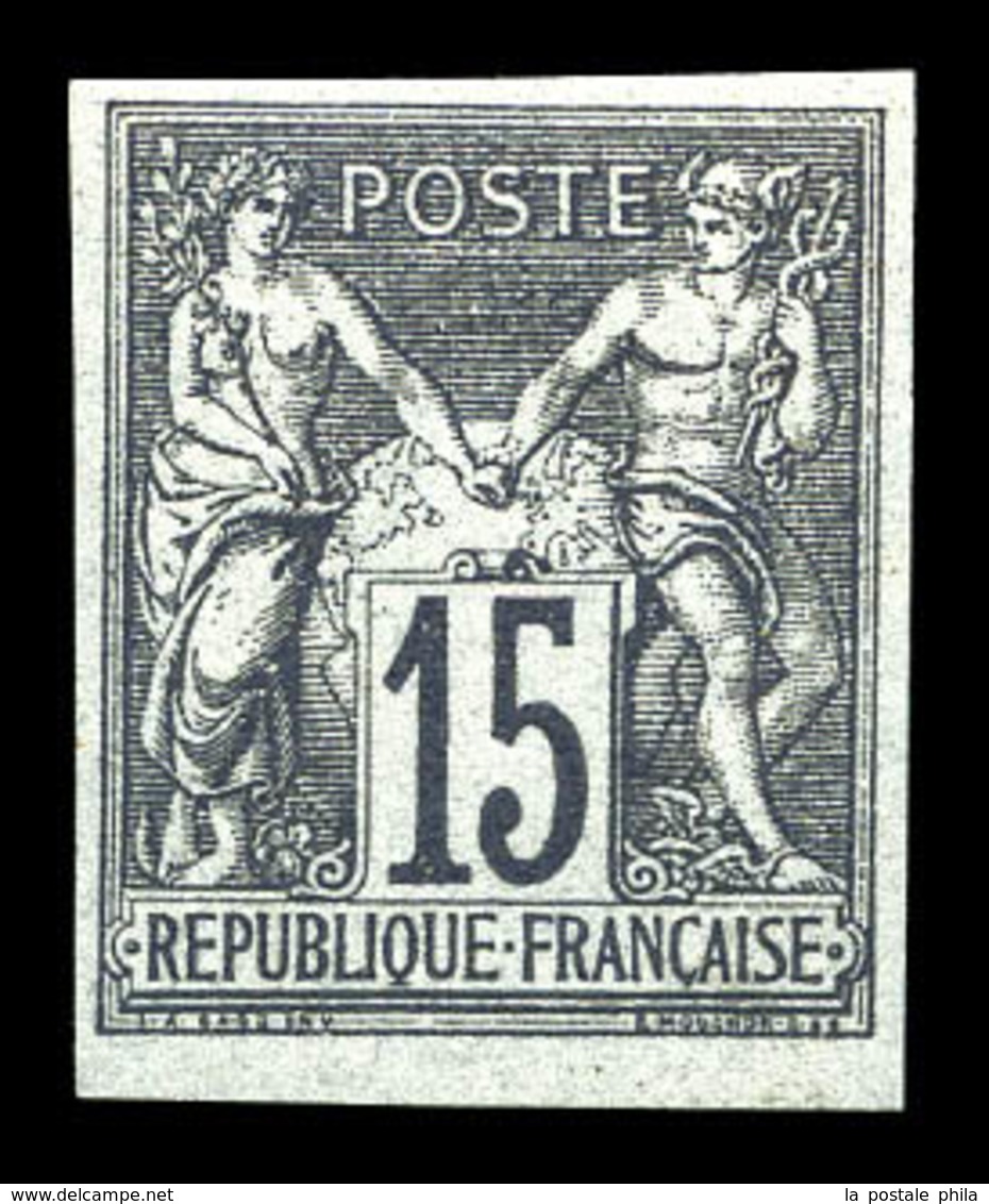 * N°66a, 15c Gris Type I Non Dentelé. TTB (signé Brun/certificat)  Qualité: *  Cote: 900 Euros - 1876-1878 Sage (Typ I)