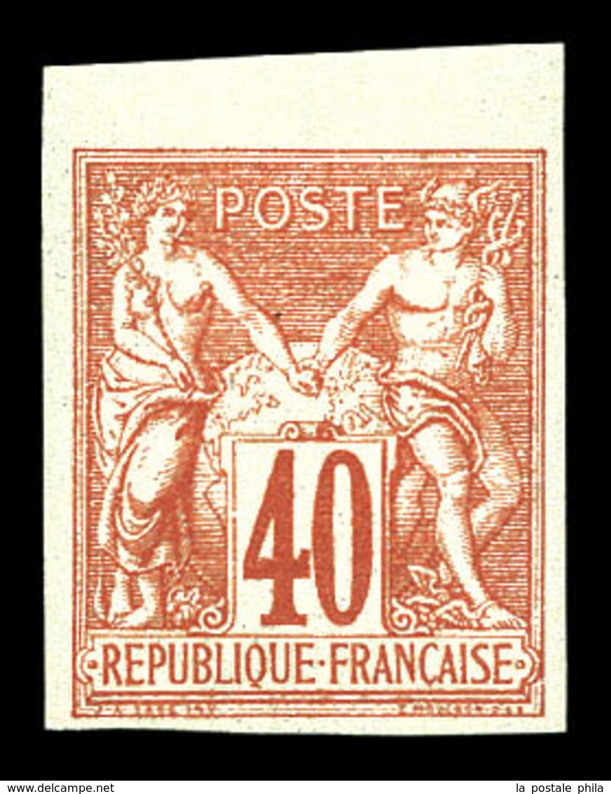 ** N°70a, 40c Orange Type I Bdf, Non Dentelé. SUP (signé Brun/certificat)  Qualité: ** - 1876-1878 Sage (Tipo I)