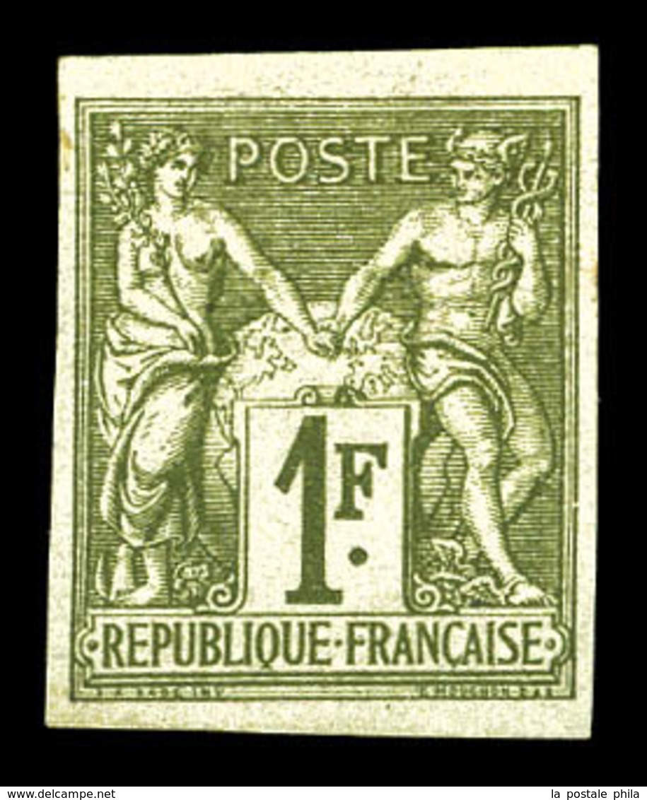 * N°72a, 1f Bronze Type I Non Dentelé. TTB (certificat)  Qualité: *  Cote: 600 Euros - 1876-1878 Sage (Typ I)