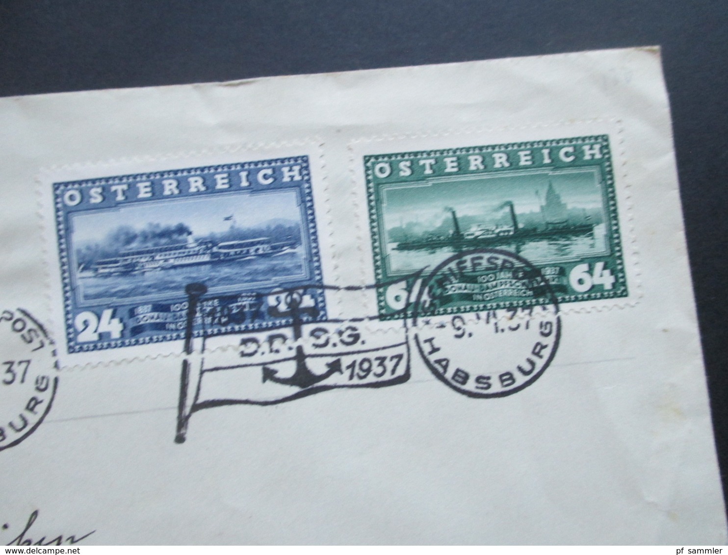 Österreich 1937 100. Jahrestag Der DDSG Nr. 639 - 641 FDC SST Schiffspost Habsburg Als Einschreiben Wien I Nach Salzburg - Cartas & Documentos