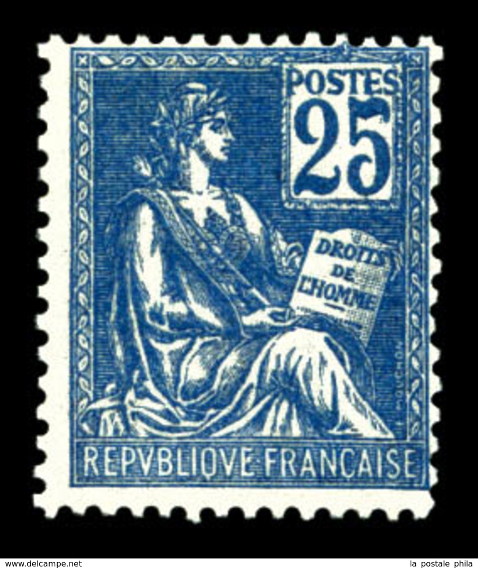 ** N°118, 25c Bleu Foncé Type II. TTB  Qualité: **  Cote: 550 Euros - 1900-02 Mouchon