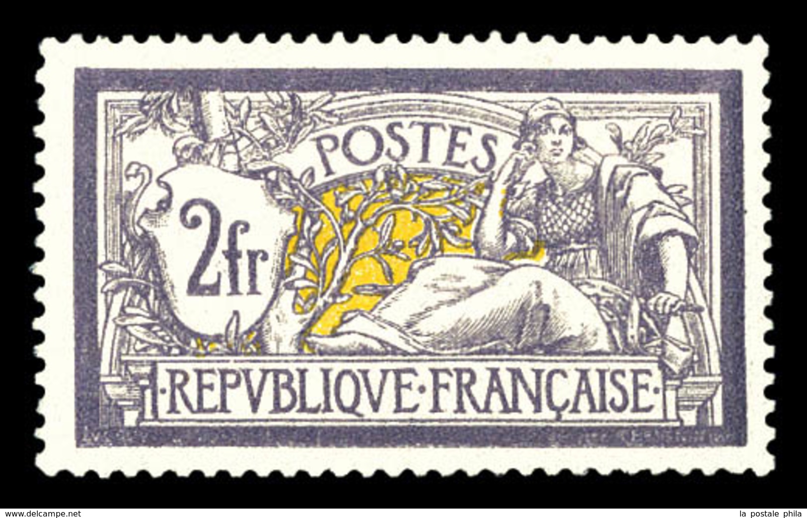 ** N°122, Merson, 2F Violet Et Jaune, Bon Centrage Et Fraîcheur Postale. SUP (certificat)  Qualité: ** - 1900-02 Mouchon