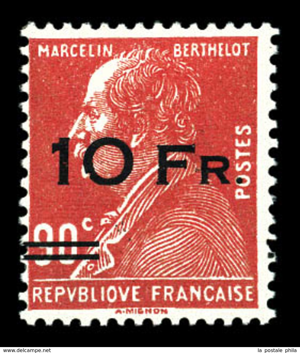 ** N°3, Berthelot 10F Sur 90c Rouge Surchargé à Bord Du Paquebot 'Ile De France' Frais, SUP (signé/certificat)  Qualité: - 1927-1959 Neufs