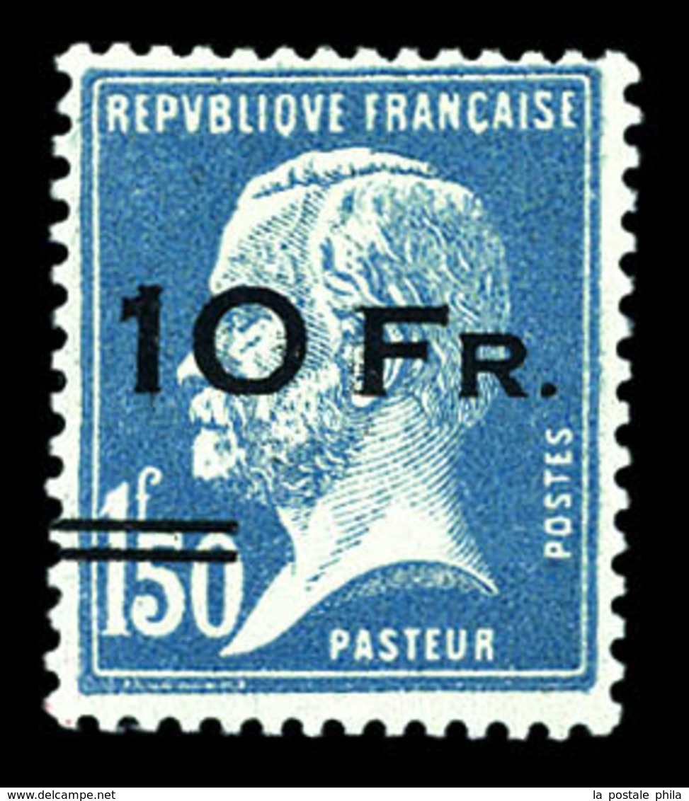 ** N°4, Pasteur Surchargé à Bord Du Paquebot 'ILE DE FRANCE' 10F Sur 1,50F Bleu, Bon Centrage Et Exceptionnelle Fraîcheu - 1927-1959 Neufs